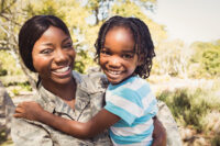 Military Woman & Daughter